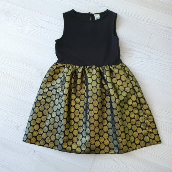 Crewcuts Black and Gold Party Dress Size 8 - Picture 1 of 5